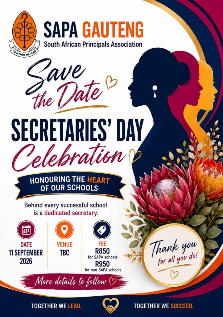 SAPA Gauteng Secretaries' Day Celebration 2026 - Save the Date